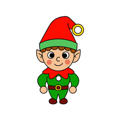 Playful Christmas Elf Doodle Vector Character For Fun Holiday Themed Projects