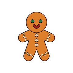 Sketchy Gingerbread Doodle Vector Clip Art for Holiday