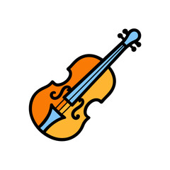 Obraz premium Cartoon Violin Doodle Vector Clip Art for Christmas Carol