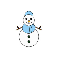 Cartoon Snowman Doodle Vector Clip Art for Winter Fun