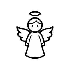 Sketchy Angel Doodle Vector Clip Art for Christmas