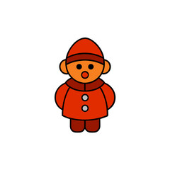 Fototapeta premium Sketchy Caroler Doodle Vector Clip Art for Christmas Song