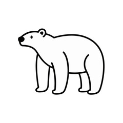 Sketchy Polar Bear Doodle Vector Clip Art for Winter