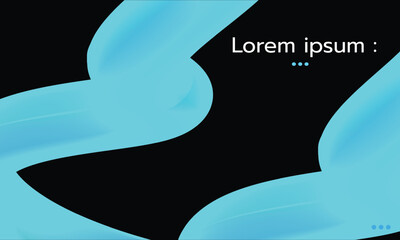 A vibrant abstract design featuring flowing blue shape against black background, creating modern and dynamic visual effect. Ideal for digital art or technology themes