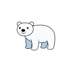 Naklejka premium Cute Polar Bear Doodle Vector Clip Art for Winter Holiday