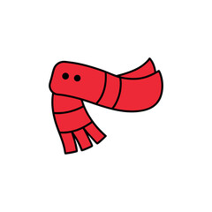 Warm Scarf Doodle Vector Clip Art for Christmas Outfit