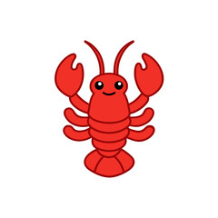 Obraz premium Big Lobster Doodle Vector Clip Art on White Background Illustration