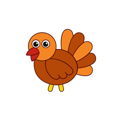 Fototapeta premium Funny Turkey Doodle Vector Artwork: Thanksgiving Dinner Clip Art on White