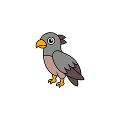 Fototapeta premium Swift Falcon Doodle Vector Design: Bird of Prey Clip Art on White