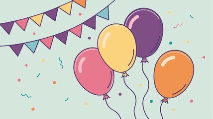 happy birthday card with balloons