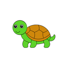Charming Tortoise Doodle Vector Art: Whimsical Clip Art on White Background
