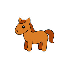 Obraz premium Galloping Horse Doodle Vector Clip Art on White Background for Equestrian Designs