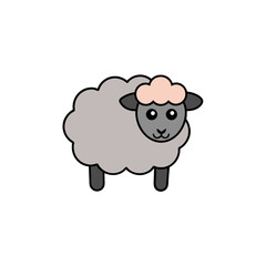 Obraz premium Woolly Sheep Doodle Vector Clip Art on White Background for Farm Crafts