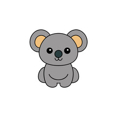 Fototapeta premium Baby Koala Doodle Vector Clip Art on White Background for Nursery Decor
