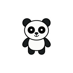 Obraz premium Cute Panda Doodle Vector Clip Art on White Background for Art