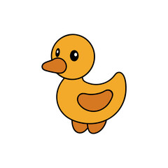 Fototapeta premium Swimming Duck Doodle Vector Clip Art on White Background for Fun
