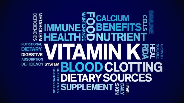 Vitamin K animated word cloud;text design animation tag kinetic typography seamless loop.