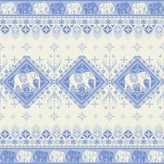 popular elephant pattern in asian style this elephant graphic is fashionable in thailand india and south east asia and this elephant and baby elephant can be for textile industry and any package 