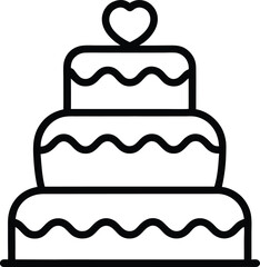 wedding cake icon outline vector illustration