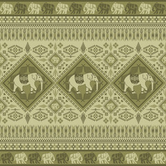 Obraz premium popular elephant pattern in asian style this elephant graphic is fashionable in thailand india and south east asia and this elephant and baby elephant can be for textile industry and any package 