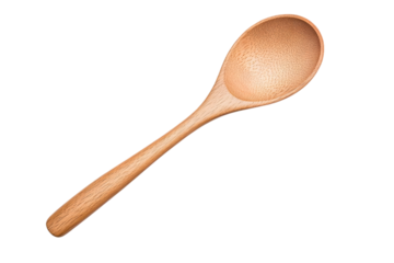 Wooden spoon in air isolated on white. Ai Generated Images