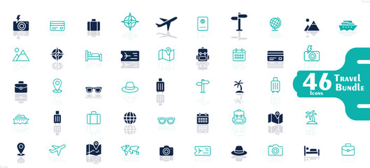 Tourism and Adventure Icon Bundle – Vector Travel Essentials Pack.