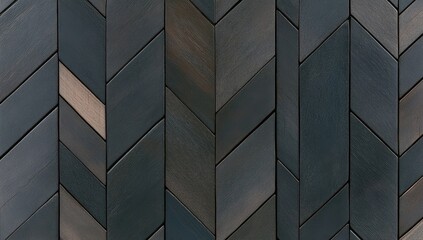 Dark gray chevron pattern wall tiles