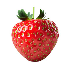 Obraz premium Red strawberry cut isolated on transparent background