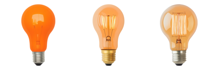 Isolated Transparent Light Bulbs on Clean Background for Design Use