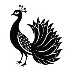 Fototapeta premium Decorative Peacock Vector – Perfect for Branding, Cards, and Decor