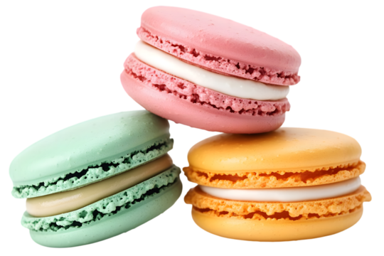 Cake macaron or macaroon isolated on white background, sweet and colorful dessert. Ai Generated Images - Powered by Adobe