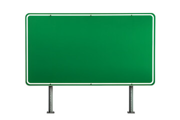Obraz premium Blank green road sign or Empty traffic signs isolated on white background. Objects clipping path. Ai Generated Images