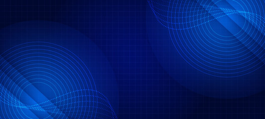 Blue technology lights circle line background. Futuristic technology circle lines background