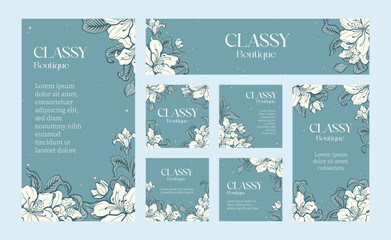 Stylist and unique Azalea flower design layout, Social media post template.