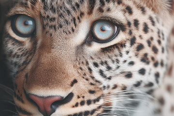 close up of a leopard eye,Animal Portrait,looking through greenery, natural frame