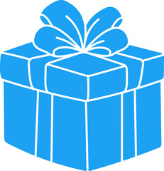 Blue gift box - glyph