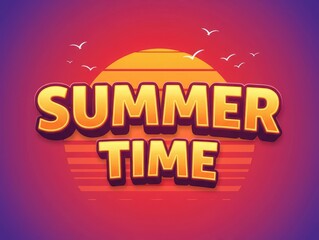 Editable “Summer Time” vector text effect, perfect for summer season events