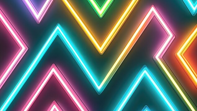 Vibrant neon zigzag pattern