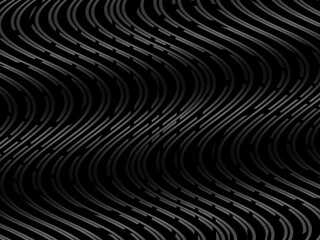 Black abstract background design. Modern wavy lines (guilloche curves) pattern in monochrome colors. Premium line texture for banner, business background. Dark horizontal vector template.