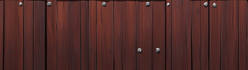 Fototapeta premium Dark brown wooden planks with metal fastenings