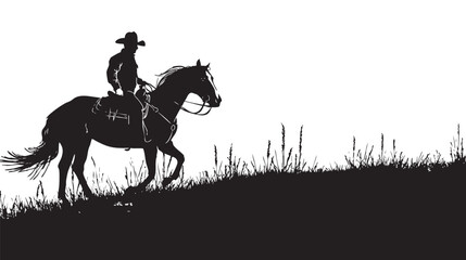  horse and rider cowboy silhouette