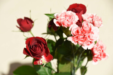 薔薇とカーネーション