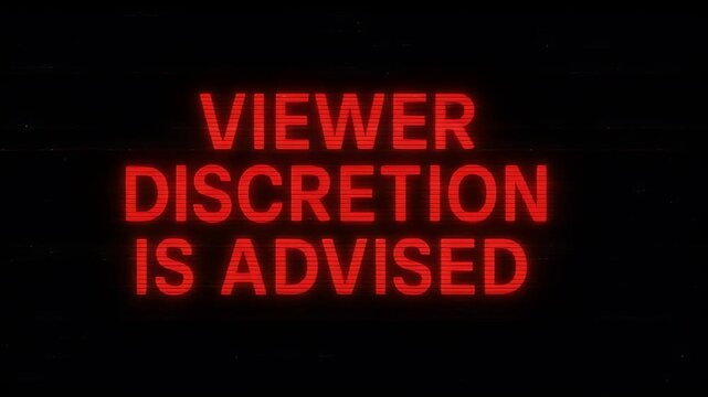 Warning disturbing viewer discretion is advised message. 4K Video