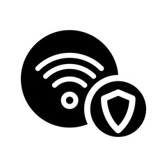 Wireless security icon. Simple line icon. Isolate on white background. Vector.