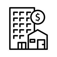 Real estate icon. Outline style. Vector. Isolate on white background.