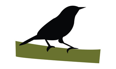 Aldabra white-eye bird Silhouette Design  And Vector Illustration. 