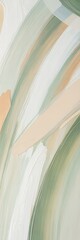 Fototapeta premium Abstract Brushstroke Art in Pastel Hues A Serene Blend of Green Beige and White for Modern Wall Decor and Calm Interior Design Projects