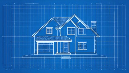 Blueprint Drawing Of A Single Family Home