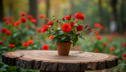 Crimson Blooms, Tabletop Elegance