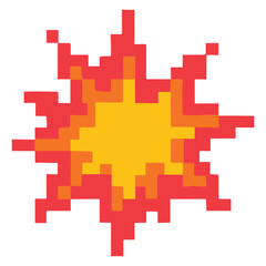 Fototapeta premium pixelated explosion, pixelated explosion 90s nostalgic illustration, nostalgic 1990s colorful clipart, 90s nostalgic design sublimation 